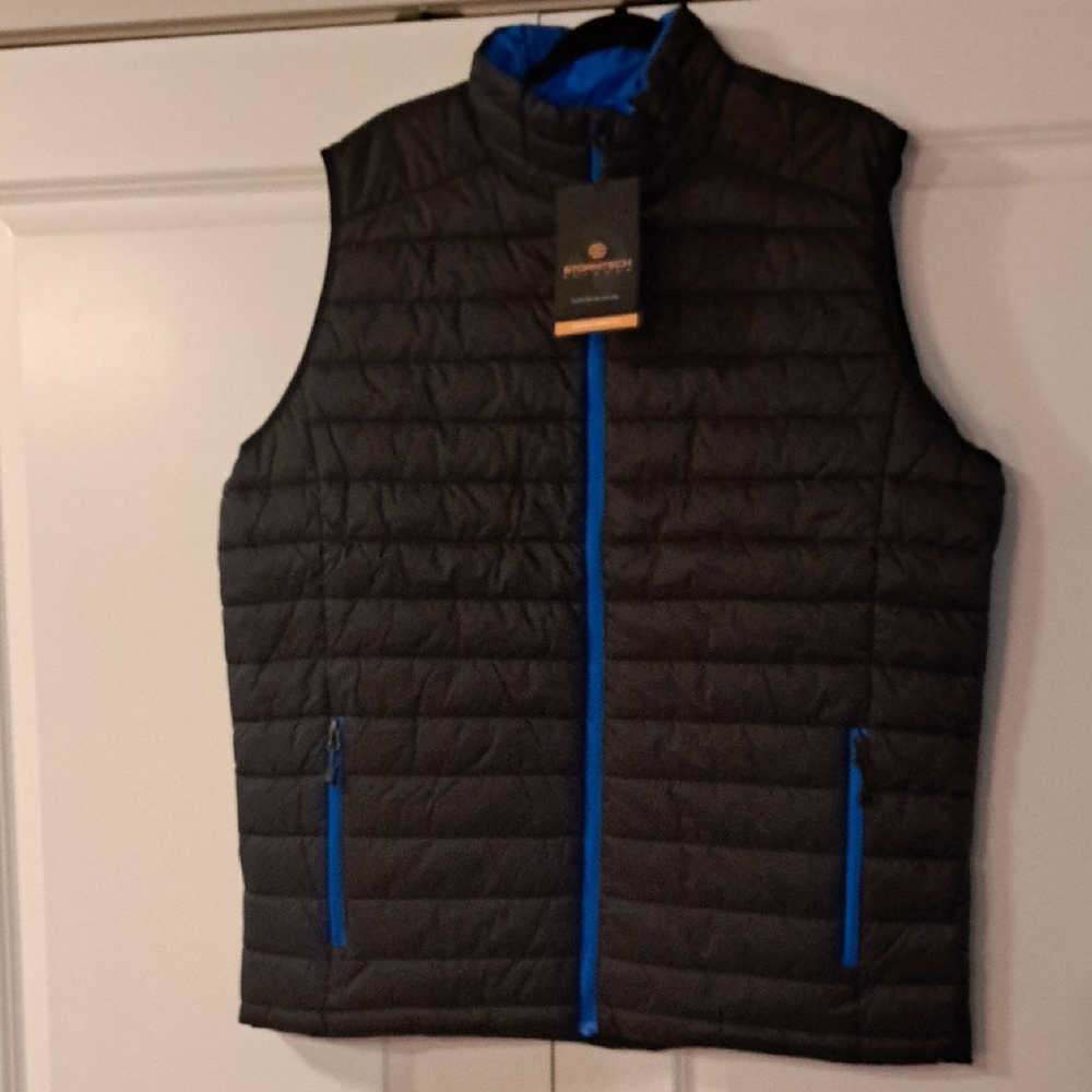 Weatherproof Black Vest with Blue Highlights